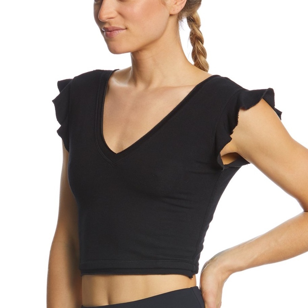 Free People Movement Black Jesse Crop Top